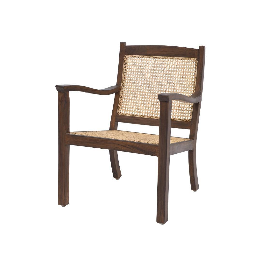 Walnut Cane Lounge Chair