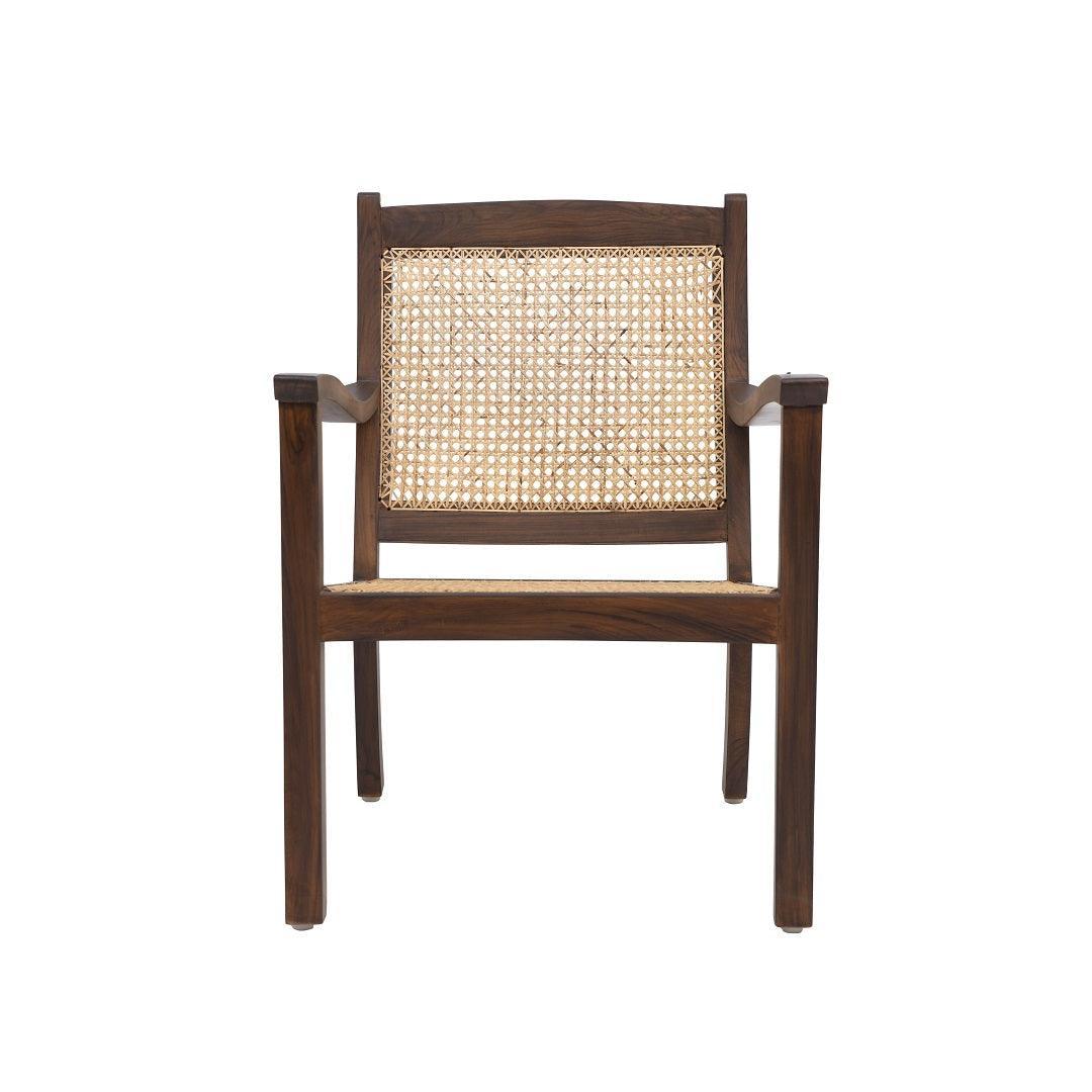 Walnut Cane Lounge Chair