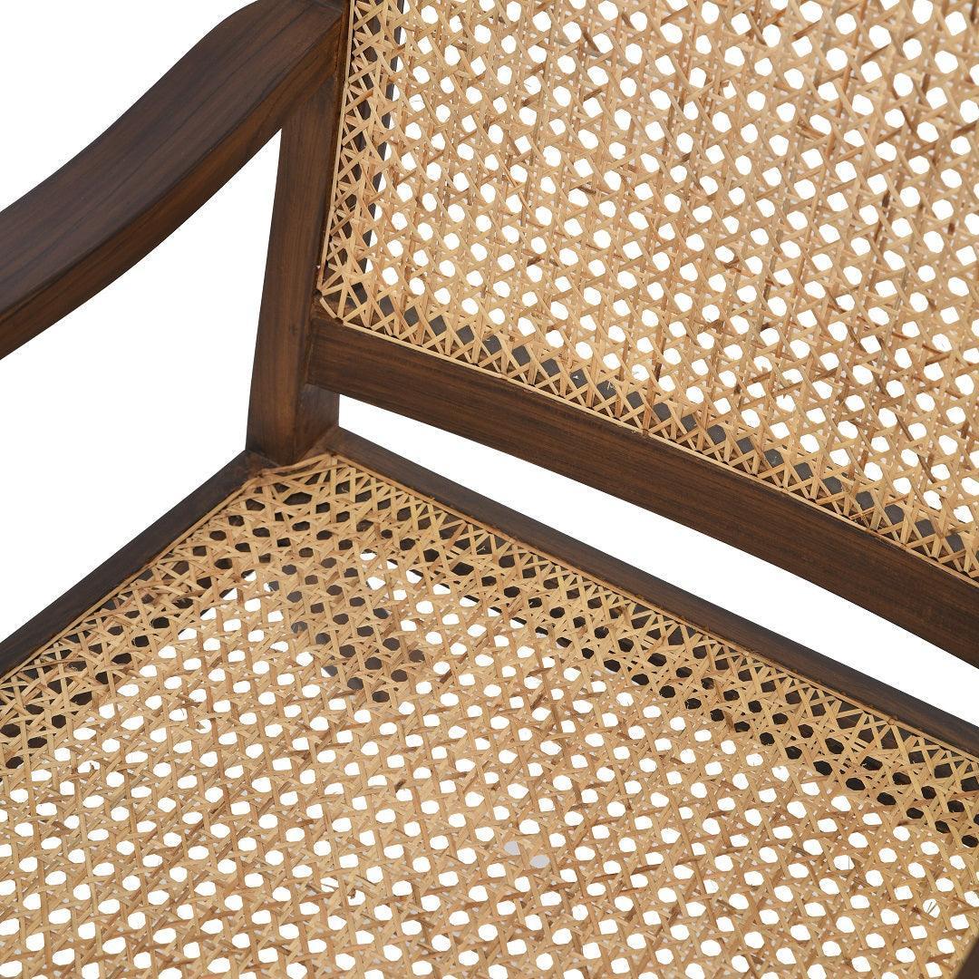 Walnut Cane Lounge Chair