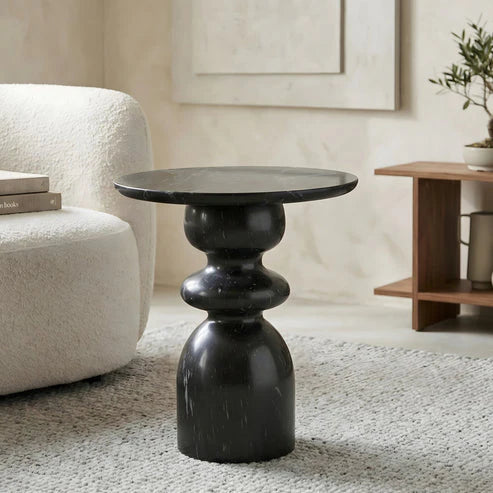 Obsidian Marble Side Table