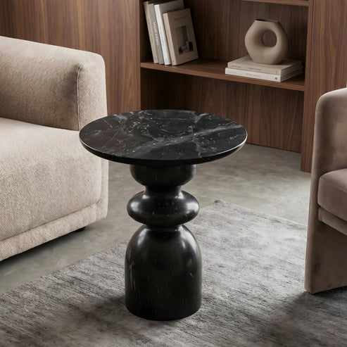 Obsidian Marble Side Table
