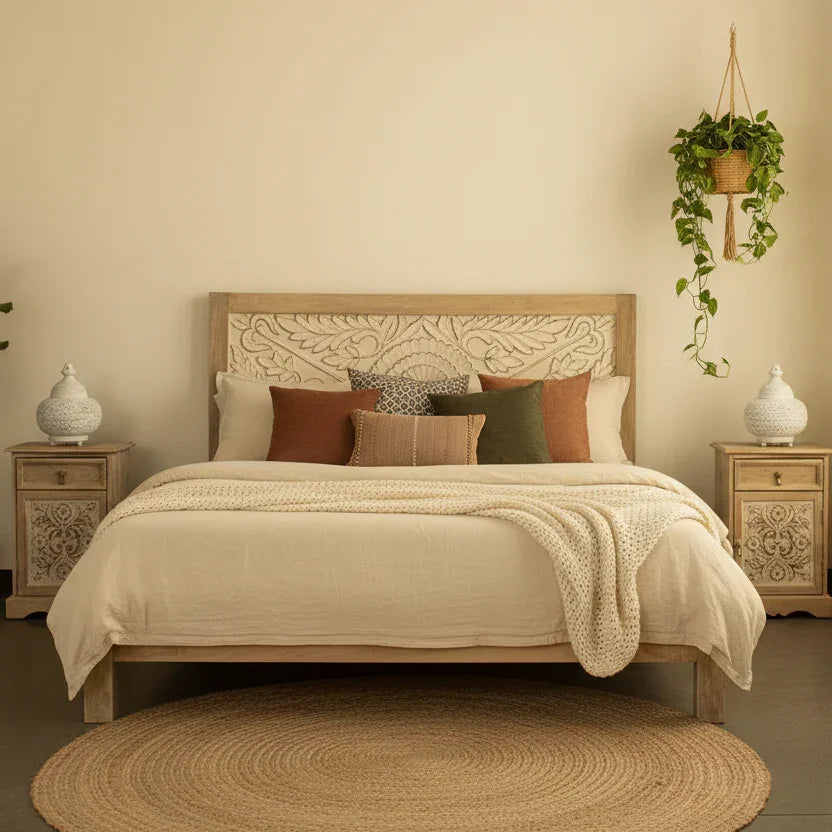 Heritage Carved Solid Wood Bed