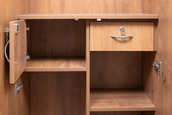 Oakridge 2 Door Wooden Wardrobe with Mirror