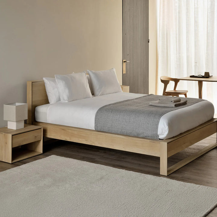Oslo Minimalist Oak Platform Bed