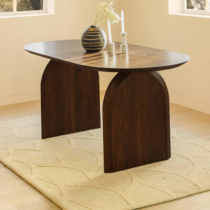 Arched Pedestal Oval Dining Table