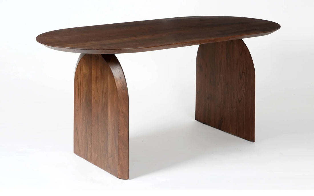 Arched Pedestal Oval Dining Table