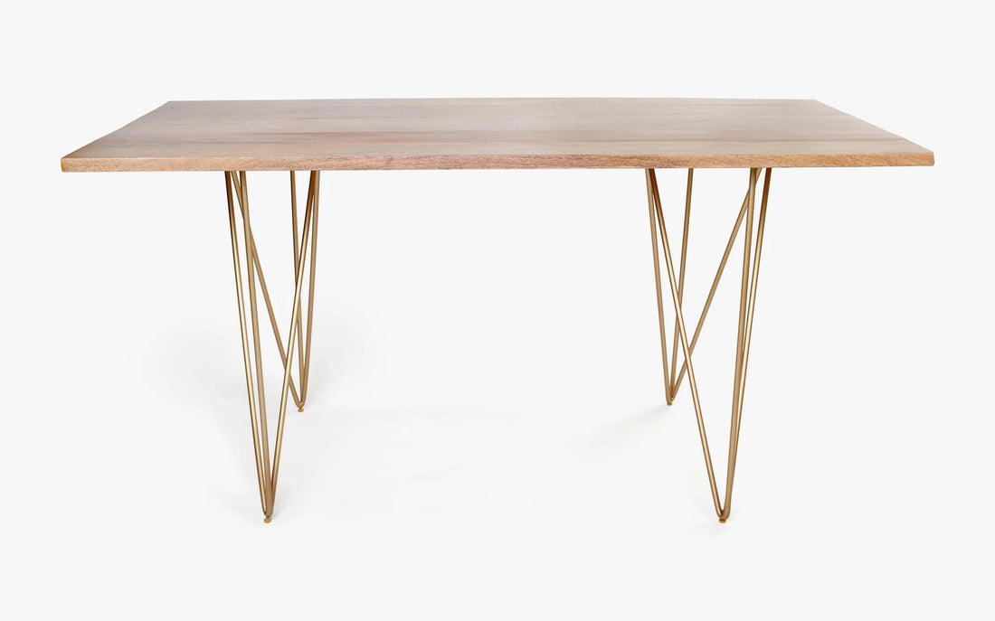 Art Deco Natural Wood Dining Table
