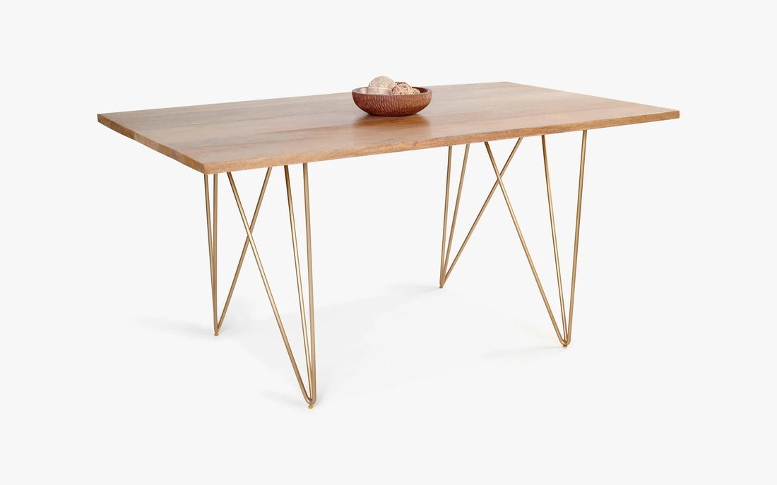 Art Deco Natural Wood Dining Table