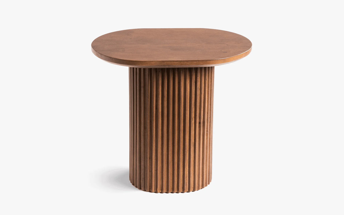 Linn Fluted Solid Wood Side Table