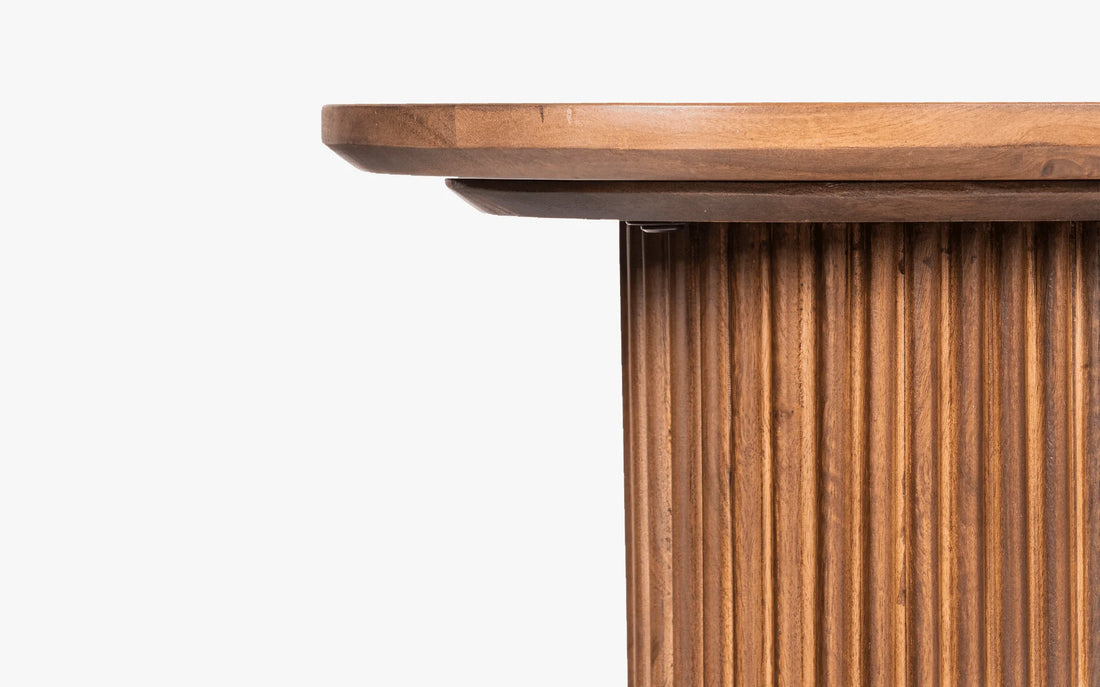 Linn Fluted Solid Wood Side Table