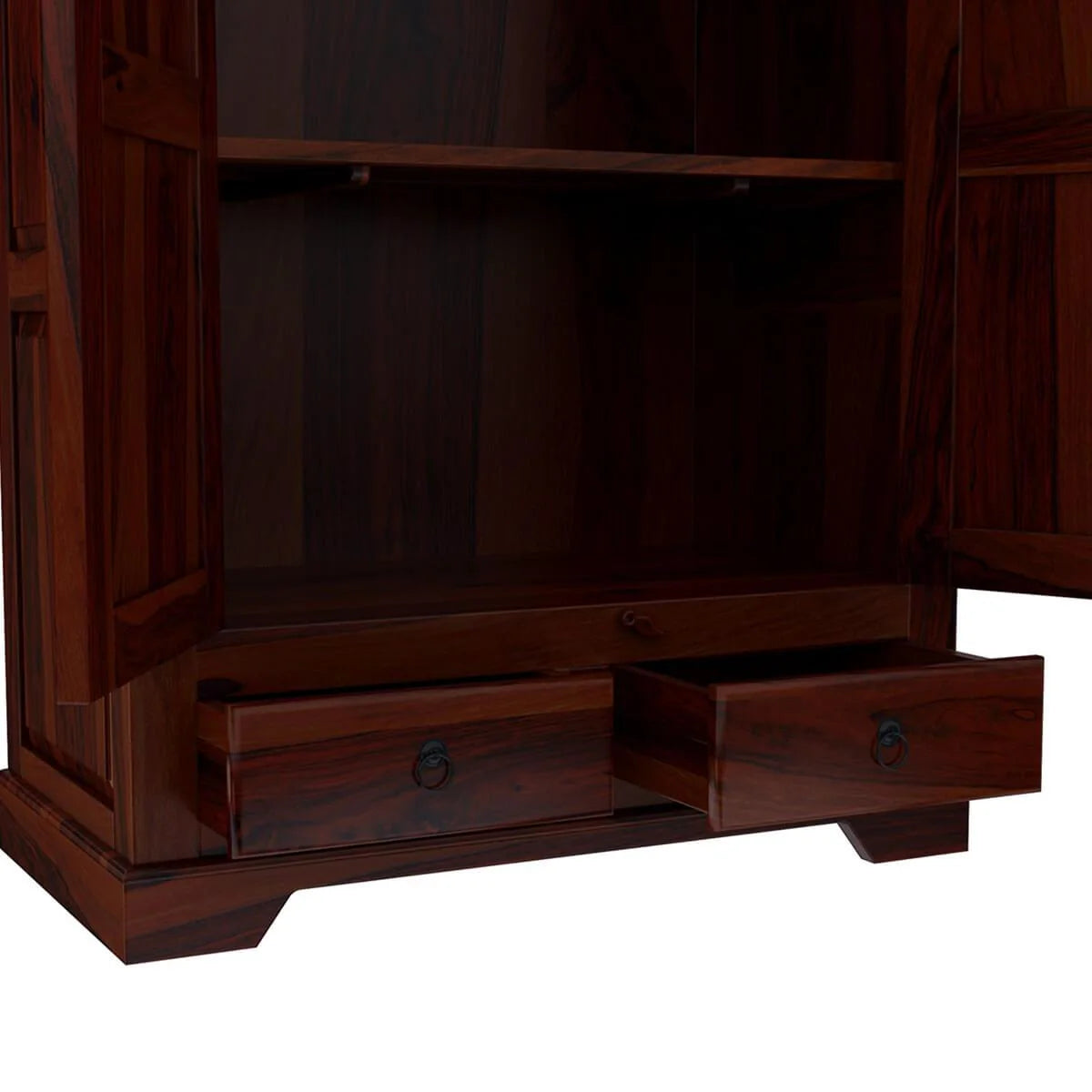 Heritage 2 Door Solid Wood Wardrobe with Storage Drawer