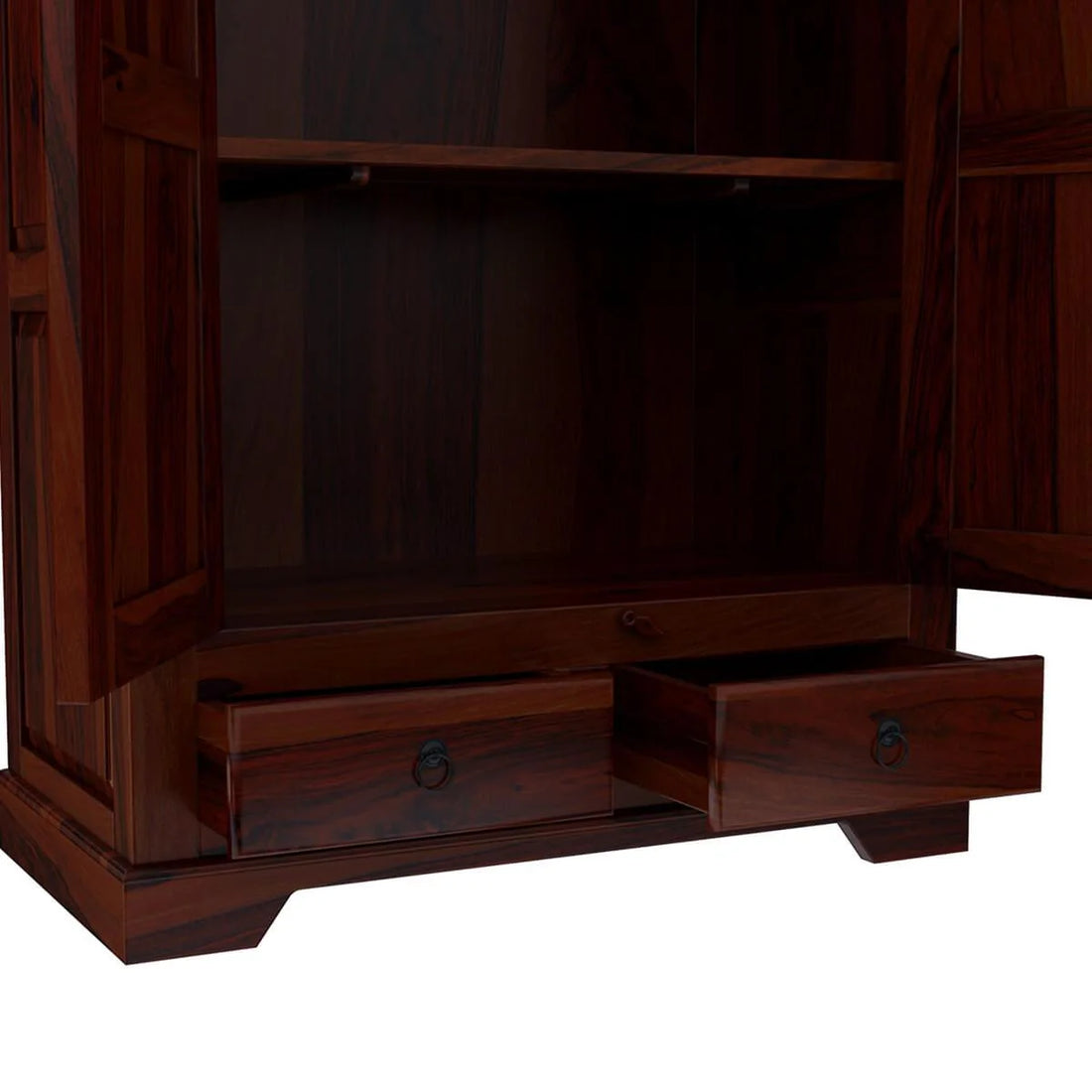 Heritage 2 Door Solid Wood Wardrobe with Storage Drawer