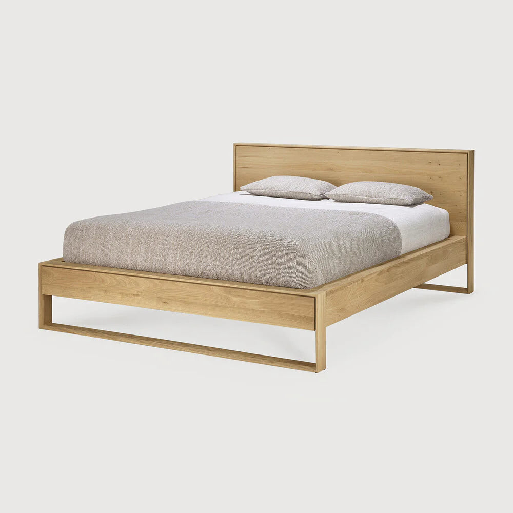 Oslo Minimalist Oak Platform Bed