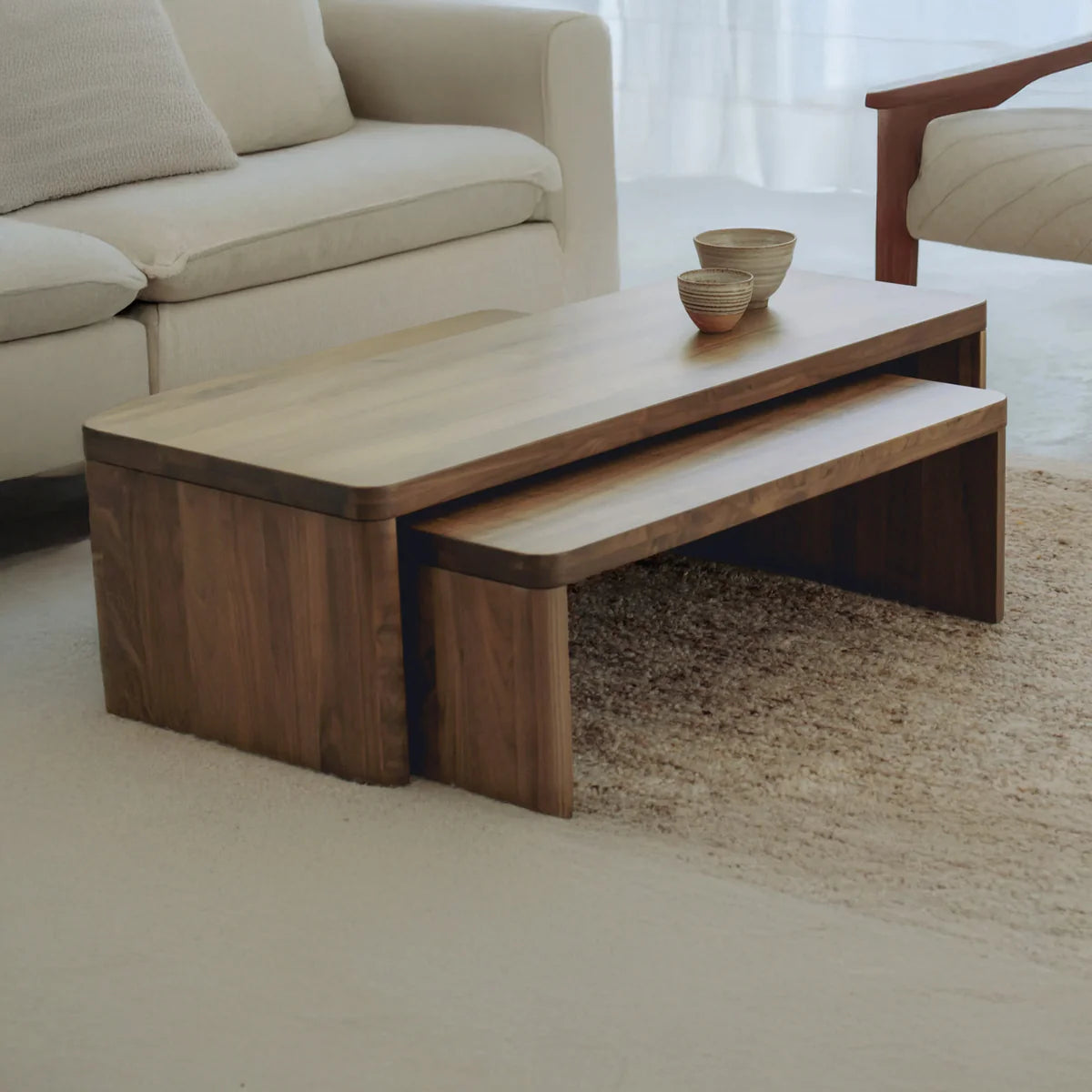 Harmony Nesting Solid Wood Coffee Table Set