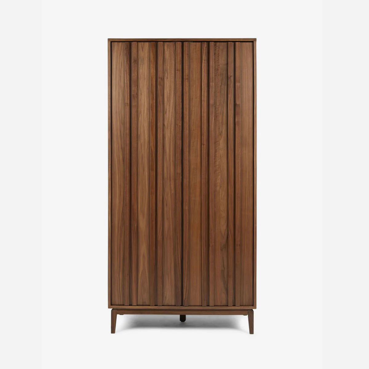 Modern Fluted Solid Wood 2 Door Wardrobe